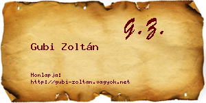 Gubi Zoltán névjegykártya