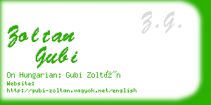 zoltan gubi business card